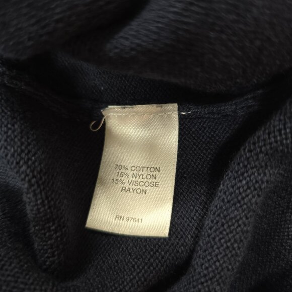 J.Jill Navy Blue Turtleneck Sweater Dress Large | Cozy Knit Midi Long Sleeve - Picture 6 of 7